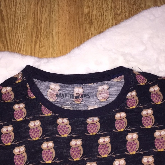 Map to Mars owl crop top tee Size Small - Picture 2 of 4